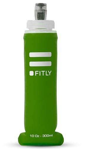 FITLY Flask 300 ml Forest Green | Shrink As You Drink Soft Flask for Hydration Pack | Folding Water Bottle Ideal for Running, Hiking, Cycling, Climbing & Rigorous Activity