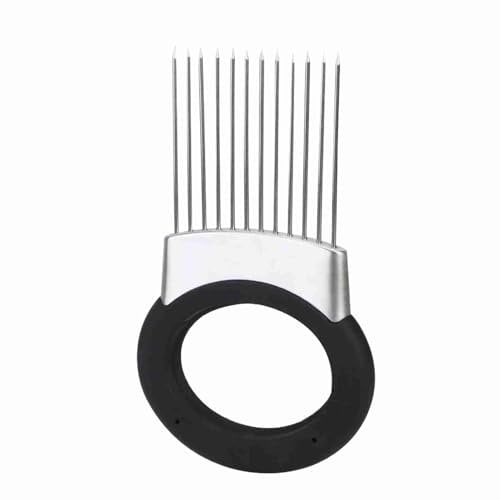 Akozon Stainless Steel Onion Fork & Potato Piercer - Kitchen Vegetable & Fruit Slicing Tool with Stainless Steel Odor Remover Soap