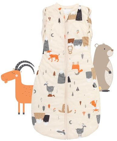 schlummersack Baby Pucksack 3-6 Monate – Babyschlafsack 1.0 Tog Bergtiere – Atmungsaktiv & aus hochwertiger Baumwolle – Sanftes Einwickeln für ruhigen Schlaf