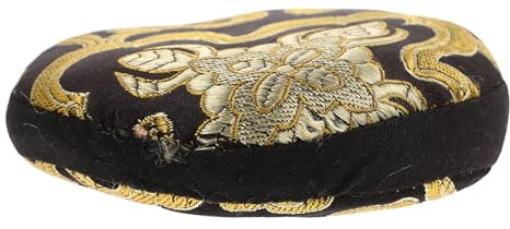 OFFSCH Handgefertigtes Klangschalenkissen 10cm Schwarz Gold Aus Gesundem Material Rutschfestes Klangschalenpolster Für Buddhistische Meditation Und Yoga