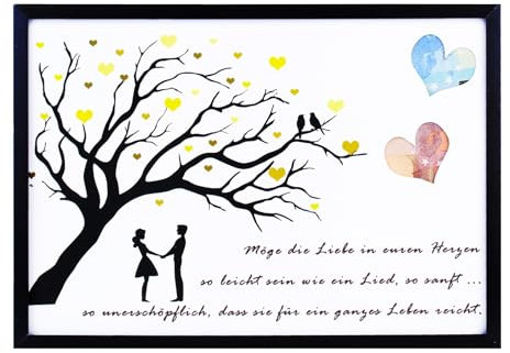 EngGlück Hochzeit Ggeldgeschenke, Hochzeitsgeschenk Bilderrahmen Geldgeschenk zur Hochzeit, Geschenkideen Geschenke Hochzeit Geld für brautpaar Größe Din A4 (Tree of Life)
