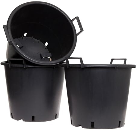 YouGarden 3 x Heavy Duty 50 Litre Plant Pots, 50cm Diameter - Plastic Planters for Outdoor Plants, Large Containers for Gardens, Perfect for Flowers, Vegetables & General Use