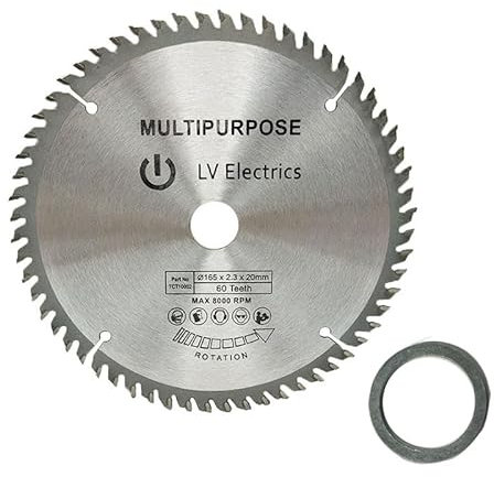 ASZLBYM 60 Zähnen Hartmetall-Kreissägeblatt 165 x 2,3 x 20mm Sägeblatt für die Holzbearbeitung Kreissägeblätter eignen sich zum Schneiden von Holz und Kunststoff