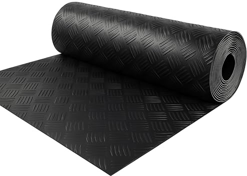 LILENO HOME Riffel Gummimatte Meterware 200x100 cm - Gummiläufer | Riffelmatte (3mm) als Werkstattboden, Antirutschmatte, Werkbank Auflage u. Bodenmatte - Gummi Matte für Keller, Anhänger,