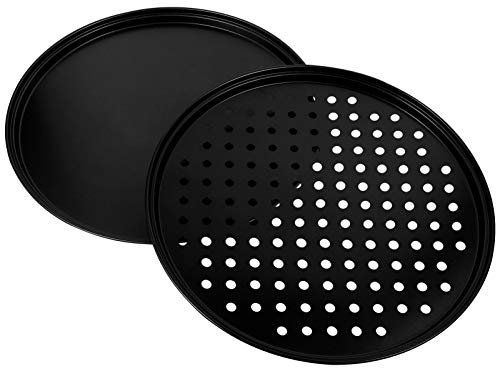KICHOUSE 2 Piezas Bandejas de Pizza Antiadherentes de para Hornear Casa