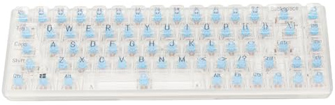 Tosuny 60% Mechanische Gaming Tastatur, RGB Backnit Kompakt Gaming Tastatur, 68 Tasten USB Wired Keyboards, Blue Switch, Transparente Tastaturkaps, Plug and Play für Wins, OS X, PC