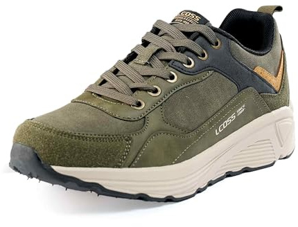 LEOSS ORIGINAL Chaussures de Running Ultra-Légères pour Les Hommes Modèle de Course Chaussures de Skateboard Chaussures Sportives Anti-Dérapant (Vert Foncé, 41 EU, MLE255072-15)