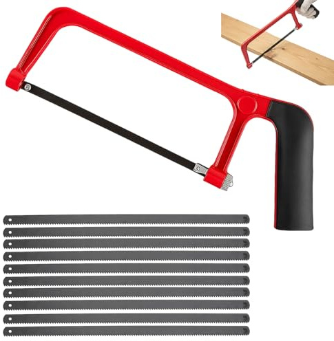 11-teiliges Metallsäge-Set, Bügelsäge Holz Und Metall, Eisensäge Klein Für Präzises Schneiden Von Rohren, PVC, Kunststoff Und Holz, Carbonstahl-Klingen Für Langlebige Leistung