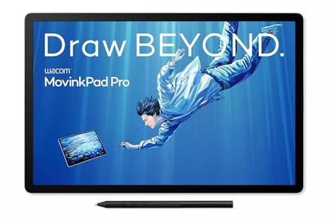 Wacom MovinkPad Pro 14, Tavoletta Standalone Android 15, incl. Pro Pen 3 | Tavoletta grafica (senza PC), display OLED da 14, neri profondi, contrasto eccezionale e vetro testurizzato Wacom Premium
