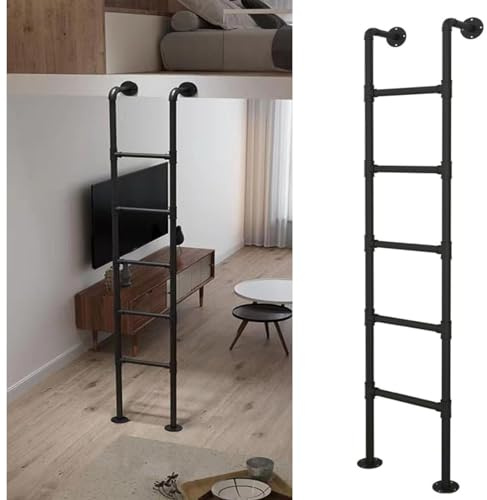 Platzsparende Metall-Leiter, Etagenbett, Zugang, Feuerleiter, Treppe für Sicherheit zu Hause, Dachboden und Keller, robustes Design, trägt 150 kg