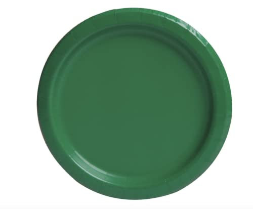 Emerald Green Solid Round Paper Dessert Plates (17cm) 20 Count - Vibrant Paper Plates for Parties and Events, Perfect for Appetizers, Snacks, and Desserts