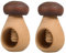 NEUSTANLO 10ner Pack Nussknacker Pilz Braun - mit Schraubgewinde aus Buchenholz