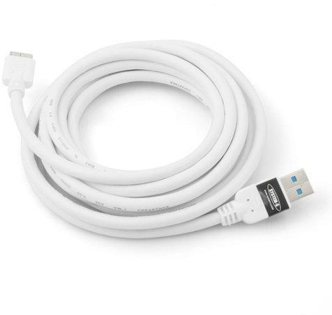 System-S Câble micro USB 3.0 (USB 3.0 Micro-B) Blanc 3 m