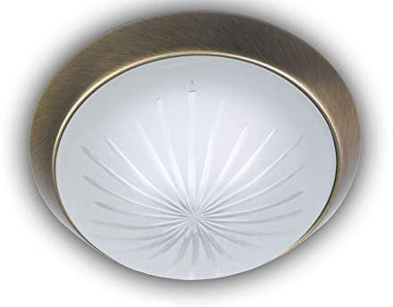 Niermann Standby 55512 A++ to E, Deckenleuchte Dekorring Altmessing, satiniert, 35 x 35 x 12 cm