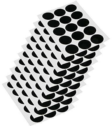 Emuca - Tappo coprivite Adesivo, Ø20mm, Nero, Confezione di 150 Pezzi