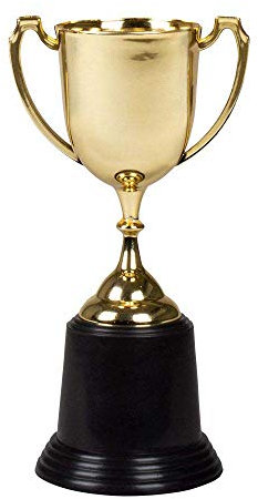 Boland 30840 - Goldene Trophäe, Größe 22 cm, Zubehör für Kostüme, Partydeko, Pokal, Wettbewerb, Gewinner