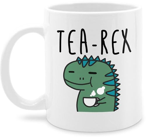 Tasse Tassen 325ml - Statement Sprüche - Tea-Rex - 325 ml - Weiß - dinotasse spruchtasse sarkasmus rex mug dinotassen spruchtassen spruch dino kaffeetasse tee-rex-tasse kaffeetassen mit sprüchen