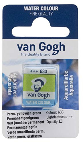 Van Gogh Aquarellfarbe, halber Näpfchen, Permanentgelbgrün 633