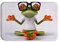 A.Monamour Badematten Badteppiche Badvorleger Zen Frosch Mit Einem Weißen T-Shirt Mit Sonnenbrille Lustig Tierischen Weißen Flanell Anti-Rutsch Bad Teppiche Badmatte Läufer Teppiche Türmatte 40x60cm