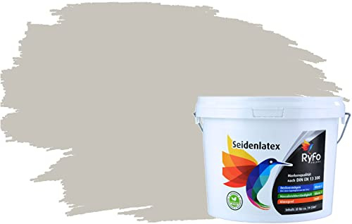 RyFo Colors Seidenlatex Trend Grautöne Mondgrau 3l - bunte Innenfarbe, weitere Grau Farbtöne und Größen erhältlich