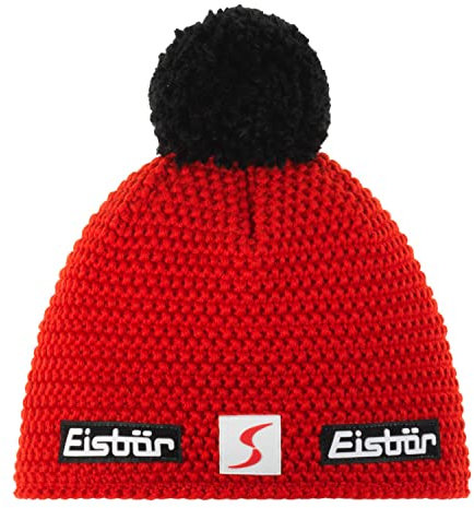 Eisbär Unisex Jamie Pompon Mü Sp Hellrot-Schwarz Beanie-Mtze, rot, One Size