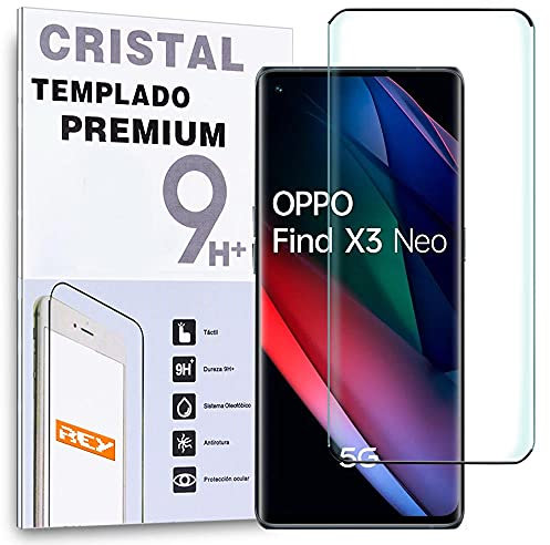 REY Pellicola salvaschermo 3D per Oppo Find X3 Neo, Nero, Vetro temperato, Copertura Completa, Pellicola Protettiva Protezione Schermo, 3D / 4D / 5D