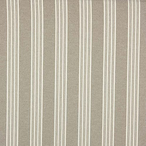 Kt KILOtela - Garngefärbter Canvas-Stoff, Dekostoff Halbpanama, Leichte Bezüge, Kissen, Tischdecken, Gardinen, Vorhänge, 100 cm Länge x 280 cm Breite, Streifen, Beige - 1 Meter