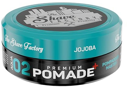 The Shave Factory Pomada prémium de 150 ml 02 Pompadour Master con jojoba extra Hold & Shine