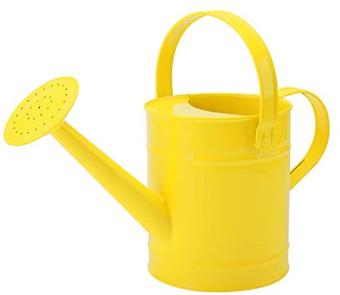 Finderomend Arrosoir en métal de 1,5 l, arrosoir pour plantes d'extérieur, art en fer pour arrosage de seau, maison, bureau, petit équipement d'arrosage portable d'intérieur (jaune)