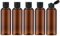 Toureal 100ML Flacon avec Flip Cap Vide (5 Pièces), Rechargeable Bouteille de Voyage pour Cosmétique avec Entonnoir (Marron)