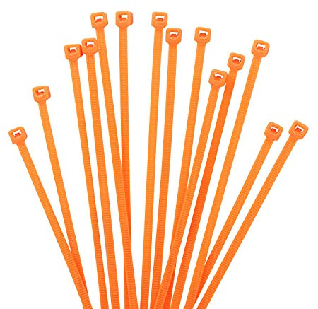 XINGO 1000 pièces Colliers de Serrage professionnelles, Orange-200mm x 2.5mm, Autobloquant, Attache Câble Résistant aux UV, Idéale pour l'intérieur et l'extérieur