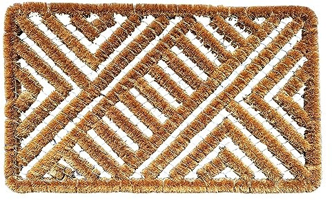 LSC Boston Coir Door Mat Non Slip Heavy Duty Welcome Doormat For Entrance Indoor & Outdoor Rug For Garden and Patio (pack of 1, 75 x 45 cm)