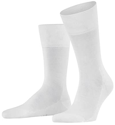 FALKE Tiago M So sostenibili cotone filo di Scozia tinta unita 1 paio, Calzini Uomo, Bianco White 2000, 45-46