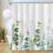 Uiiooazy Rideau Douche 180x240cm, Rideau de Douche Anti Moisissure Gris Feuilles d'eucalyptus Vert Rideaux de Baignoire Tissu Lavable Imperméable Polyester Rideaux Salle de Bain avec 12 Crochets