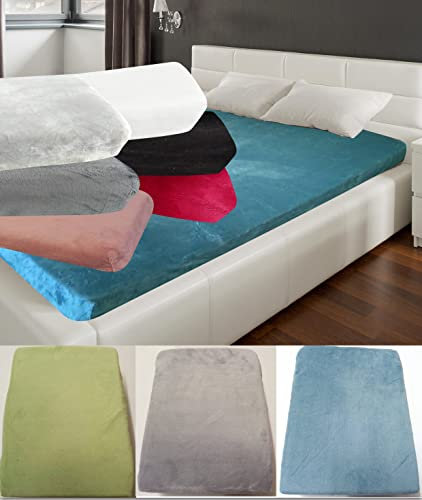 Spannbettlaken Winter Warm Bettlaken Teddy Plüsch Weich Nicki Fleece Kuschelig Flauschig Cashmere Touch (Taupe, ca. 140x200 cm - 160x200 cm)