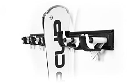 Flip Clip Regular5 K | Universalhalterung | Skihalterung | Snowboardhalterung | Wandhalterung | Gerätehalter | Werkzeughalterung | Aus Aluminium und Glasfaserverstärktem Kunststoff (Weiss)