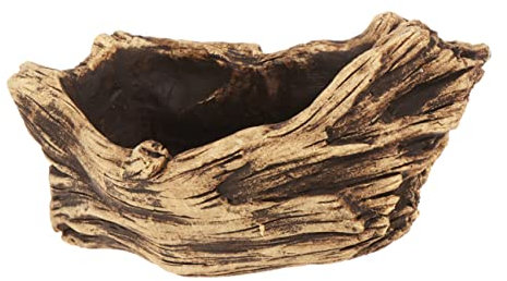 YARNOW Pot De Fleurs Ciment Créatif Imitation Bois avec Design Stump pour Plantes Succulentes Et Décoration Intérieure Léger Et Étanche Jaune