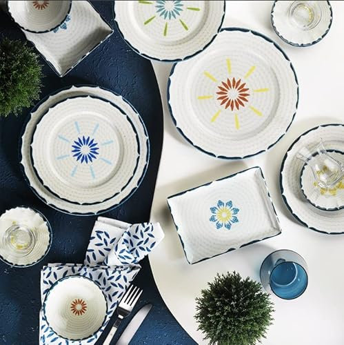 Vajilla Porland Mahizer de Porcelana - Juego De Desayuno De 36 Piezas – Servicio para 6 Personas – Vajilla completa y elegante