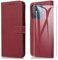 SMYTU Cover a Libro per Xiaomi Redmi 12C / Redmi 11A (6.71) + Vetro Temperato,Custodia Flip in Pelle Magnetica Portafoglio Per Xiaomi Redmi 12C / 11A - Rosso