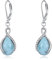 POPLYKE Träne Larimar Leverback Ohrringe für Frauen Sterling Silber Infinity Larimar Ohrringe Dangle