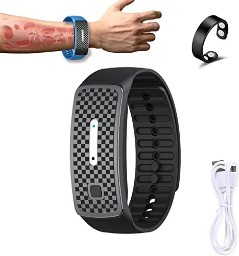 Matteo Ultraschall-Körperform-Armband, Lymphdrainage, magnetisches Armband mit Ring, fördert die Durchblutung, magnetisches Lymph-Detox-Armband für alle Männer und Frauen (schwarz)