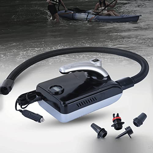 SUP Electric Paddle Board Pump, Portable Electric Pump with Digital LCD and Power Switch Button Max Pressure 20PSI 12V DC Comes with Car Plug,Gray