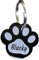 Hundemarke aus Edelstahl in Pfotenform mit Gravur Personalisiert - Tiermarke Hund, Katze, Welpen, 3 Größen, 6 Farben (M 31,5mm X 29mm, Schwarz)