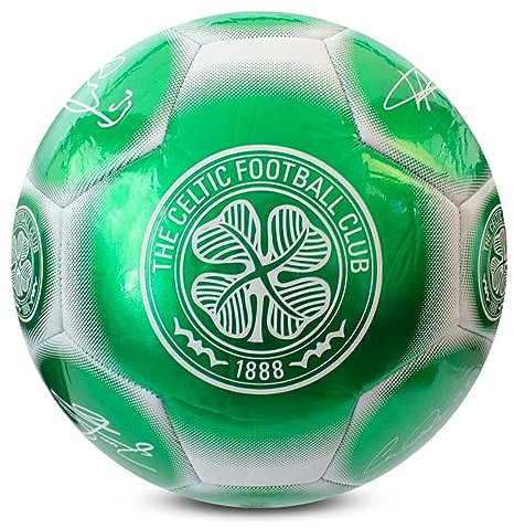 Hy-Pro Offiziell lizenzierter Celtic FC Classic Signature Fußball, Metallic, Größe 5, The Bhoys, Training, Match, Merchandise, Sammlerstück für Kinder und Erwachsene
