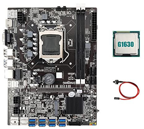 Flisdtry B75 USB ETH Mining Motherboard 8XPCIE Adaptador USB+G1630 CPU+Cable Switch LGA1155 DDR3 MSATA B75 Placa base USB