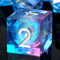 DNDND scharfe Würfel aus Kunstharz, 7-teilig, Glitzer-Flüssigharz, DND-Würfel-Set mit Geschenketui für Dungeons and Dragons Tischspiele (flüssiges Blau und Rosa)