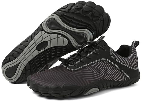 Freiluftkind Das Original – Overland Wasserabweisende & gefütterte Barfußschuhe (Schwarz / 43) – Unisex Barfussschuhe Winter – wasserdichte Barfußschuhe