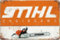 Eletina Retro Metall Blechschild Kettensägen Schild Home Höhle Garage Bar Wanddekoration Vintage Metallschild 20,3 x 30,5 cm