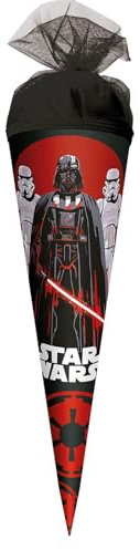 ROTH Schultüte klein Star Wars 22 cm - rund, Tüllverschluss - Zuckertüte Star Wars Schulanfang