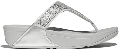 FitFlop Lulu Kristallverzierte Zehensteg-Sandalen für Damen, Lulu Kristallverzierung, Zehensteg-Sandalen, silber, 38 EU